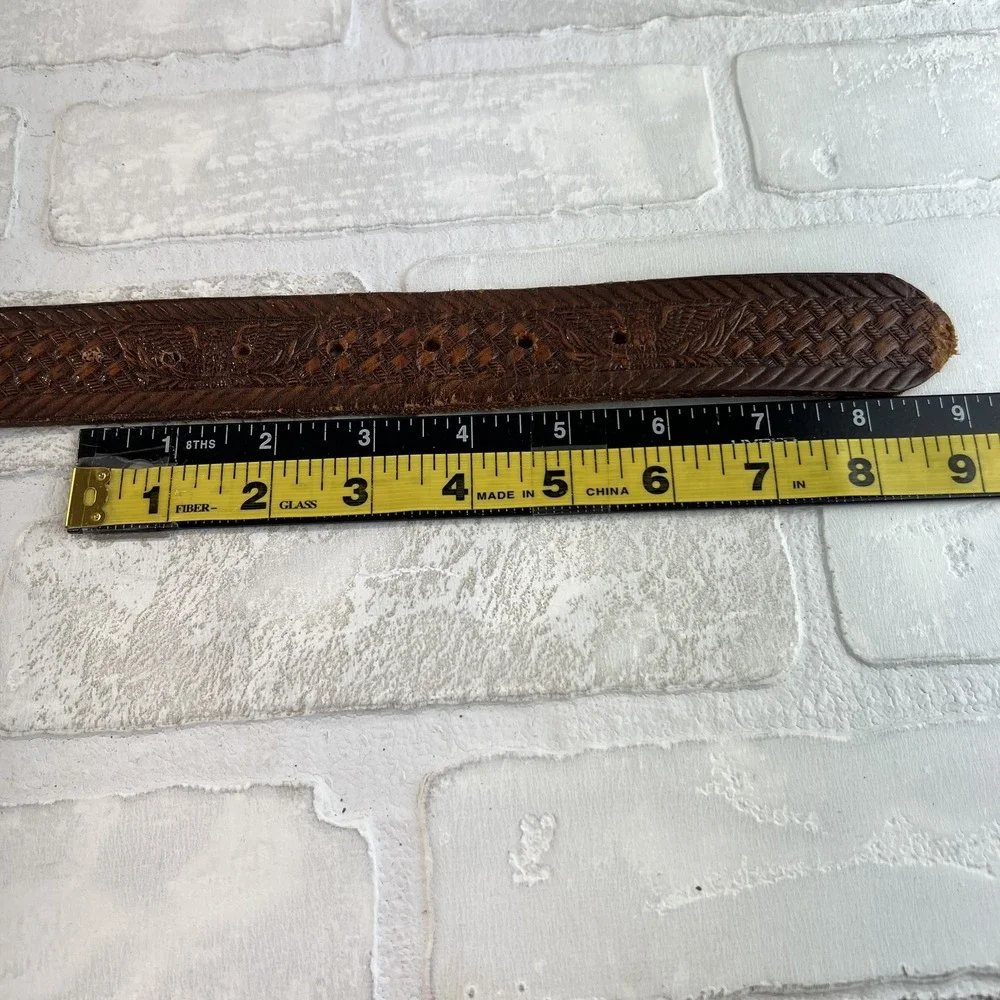 Vintage‎ Brushy Creek Belt Mens 40 Tooled Leather Eagle Western Cowboy USA 90s